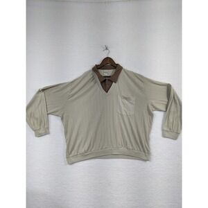 1980's Haband Mens Totally‎ 80s Golf Shirt Long Sleeve Collared 3X